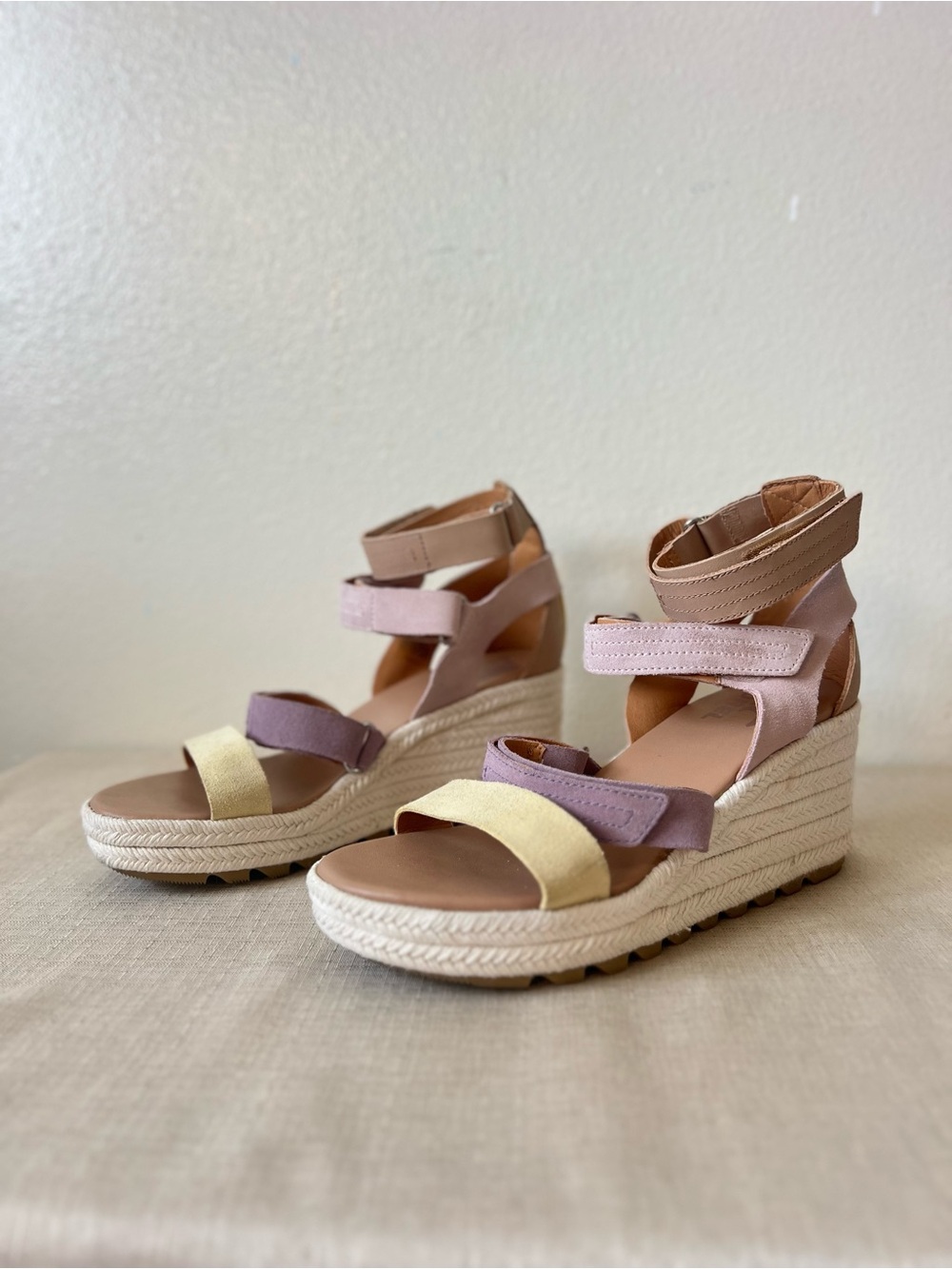 Sorel Pastel Multi-Strap Espadrille Wedge Sandals